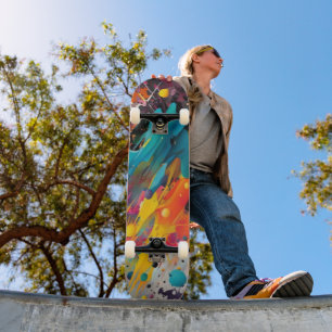 Skateboard Caos Grafiti Salpicadura Viva