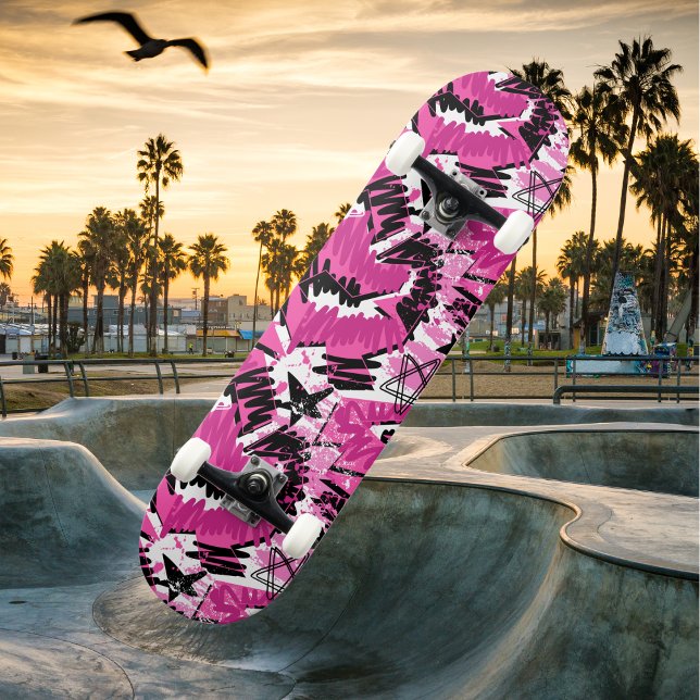 Skateboard Caos rosado caliente - Tropical rosa brillante (Hot Pink Chaos - Likoca Beach)