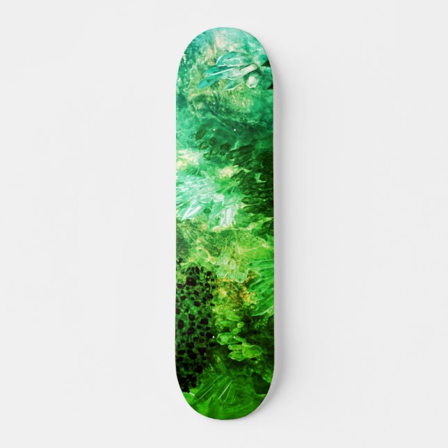 Skateboard Capas de cristales verdes (Anverso )