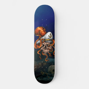 Skateboard Capitanes del Pulpo del Océano Tesoro de Cráneo