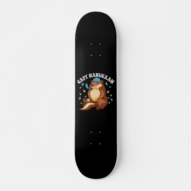 Skateboard Capy Hanukkah Gracioso regalo judío de Capybara Ha (Anverso )