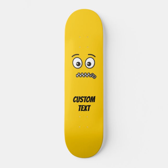 Skateboard Cara con Cremallera en la Boca (Anverso)