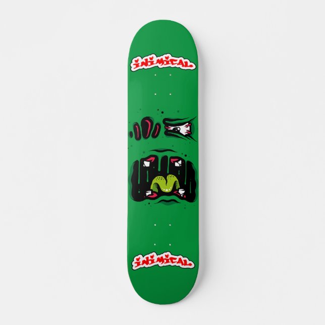 Skateboard Cara de monstruo hostil (Anverso )