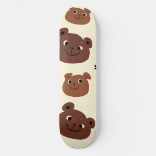 Skateboard Cara de oso divertida