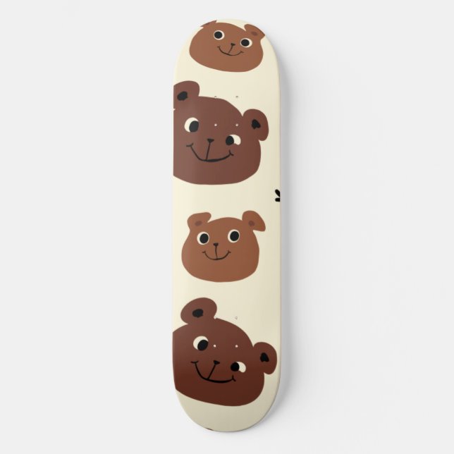 Skateboard Cara de oso divertida (Anverso)