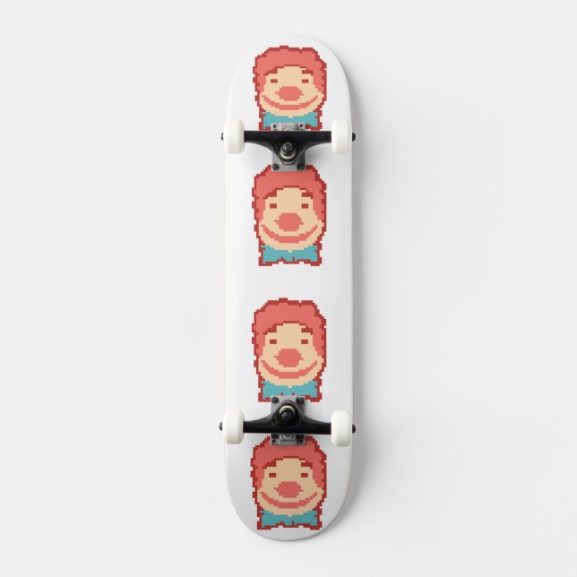 Skateboard Cara de payaso pixelada linda  (Anverso)