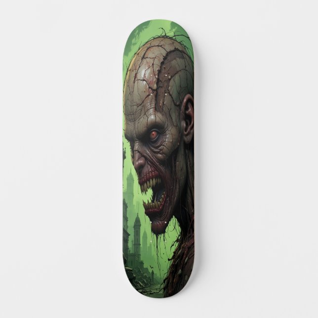 Skateboard Cara de Zombie Podrida - Terror (Anverso)