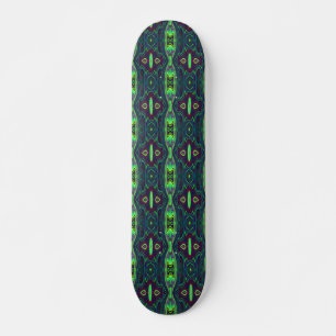 Skateboard Carácter abstracto retro, patrón rojo y azul