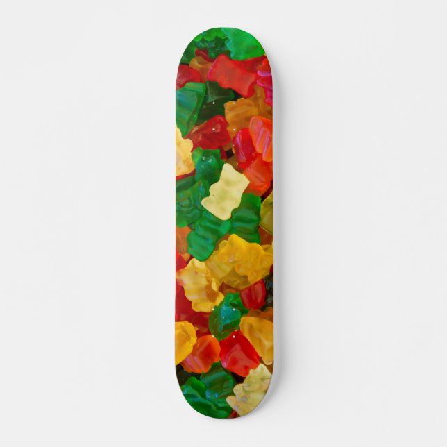 Skateboard Caramelo coloreado arco iris gomoso del oso (Anverso )