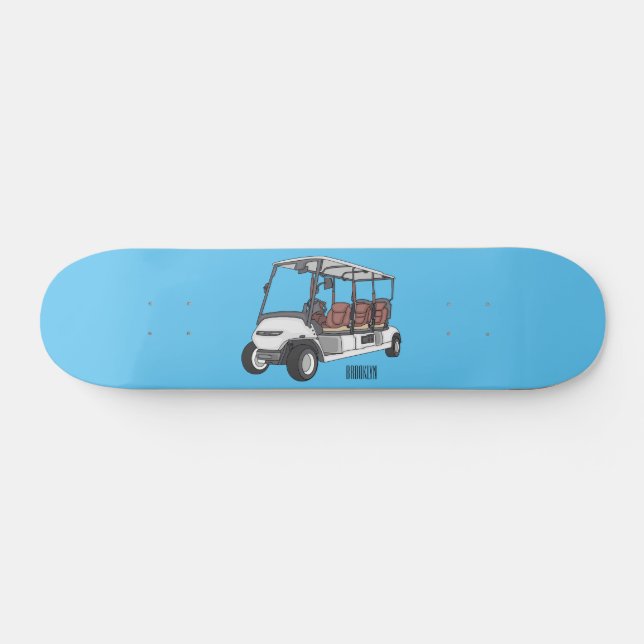 Skateboard Carro de golf / ilustracion personalizado de coche (Horz)