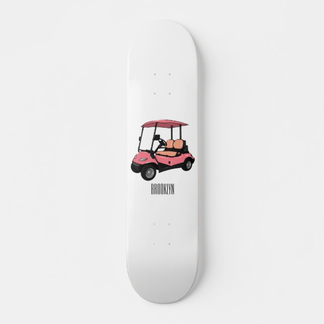 Skateboard Carro de golf / ilustracion personalizado de coche (Anverso )