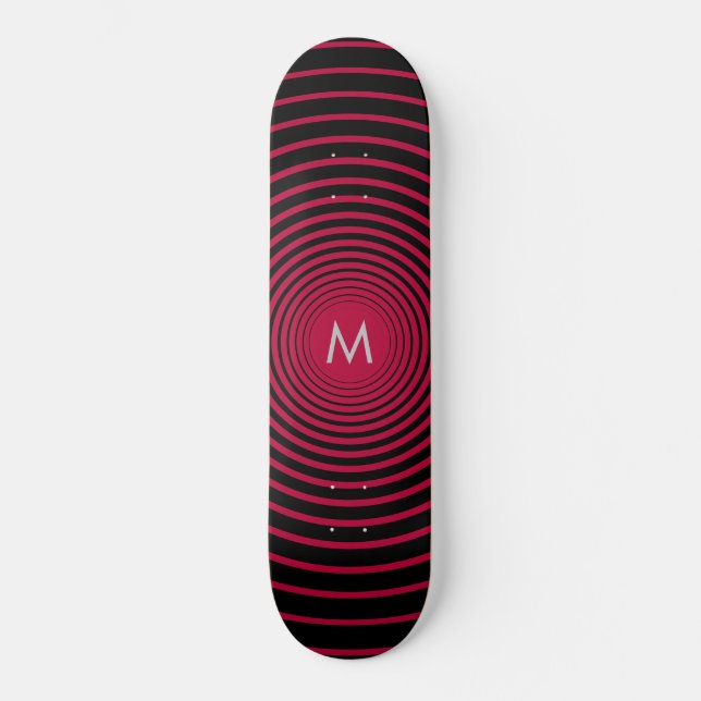Skateboard Carta monográfica personalizada Su color (Anverso)