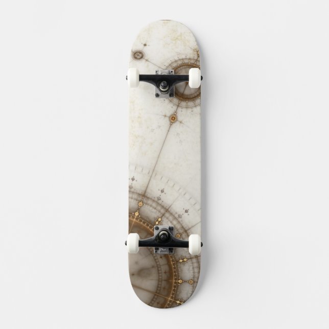 Skateboard Carta náutica antigua, Grunge (Anverso)