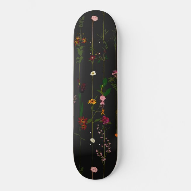 Skateboard Cartera floral - Oscuro (Anverso)