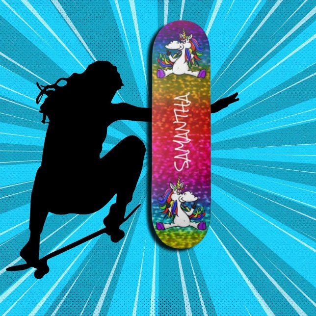 Skateboard Cartón de patinaje sobre Purpurina de niñas modern (Girl Power, Original and best online Zazzle skateboard shop- Urban Warrior)