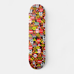 Skateboard Cartón de señales de tráfico