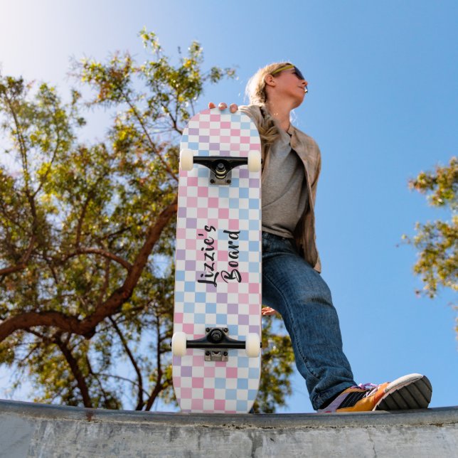 Skateboard Cartón retro de cheques de la década de 1990 2000  (Exterior 1)
