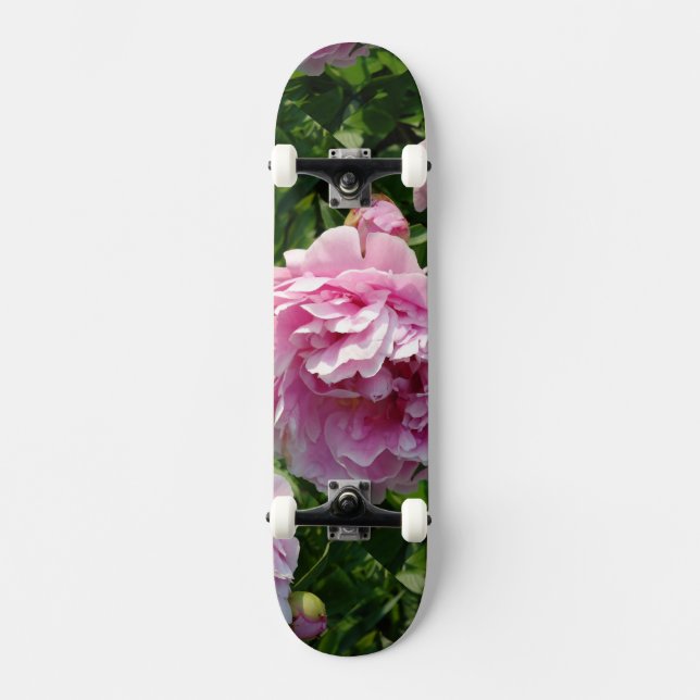 Skateboard Casa de campo de campo con flores de Pink Peony (Anverso)