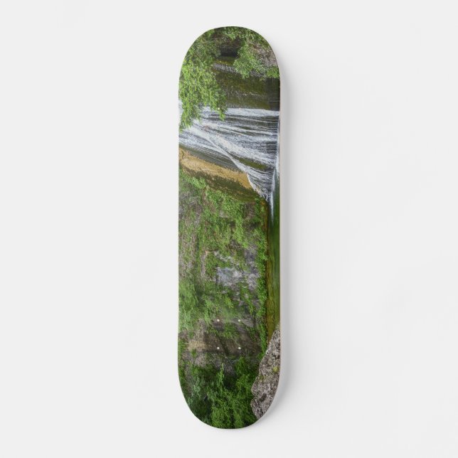 Skateboard Cascada de naturaleza verde (Anverso)