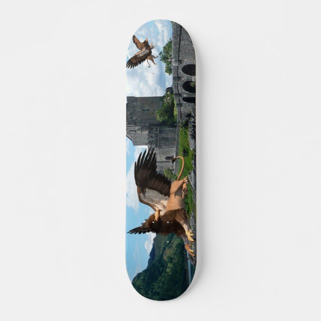 Skateboard Castillo medieval de los animales griffin (Anverso )