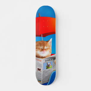 Skateboard Cat At The Beach Lee El Periódico