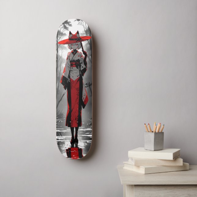Skateboard cat girl anime fan art (Arte de la pared)