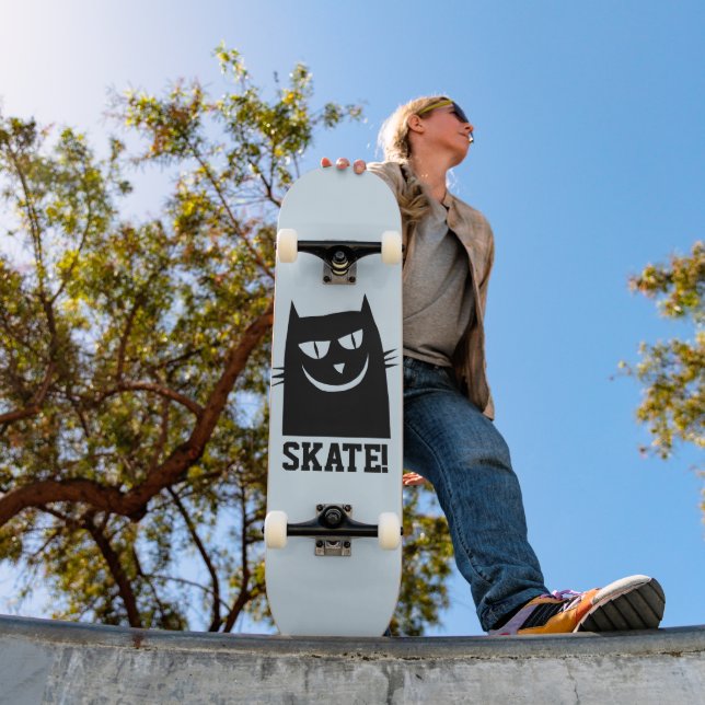 SKATEBOARD CAT SKATEBOARDS, FONDO DE GATO NEGRO (Exterior 1)