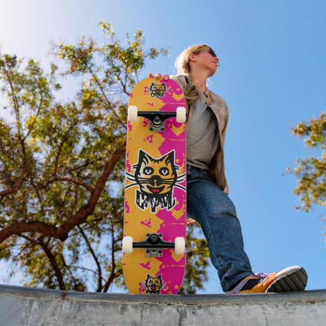 SKATEBOARD CATPHIL CAT AMARILLO POR MASANSER PIXELAT (Exterior 1)