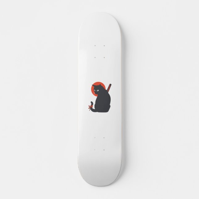 Skateboard Cats as Warrior Samurai - Choose background color (Anverso )