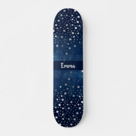 Skateboard Cayendo estrellas de plata Celestial Personalizado