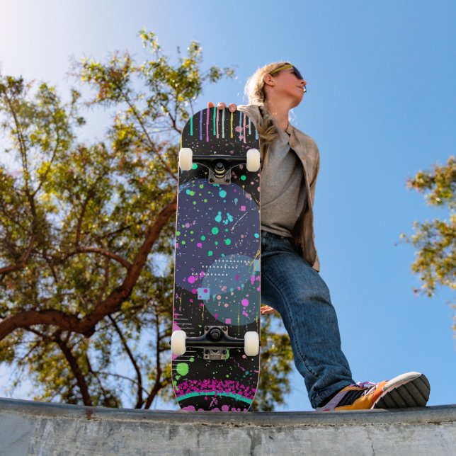 Skateboard Celebraciones Celestiales: Arte Abstracto Maximali (Exterior 1)