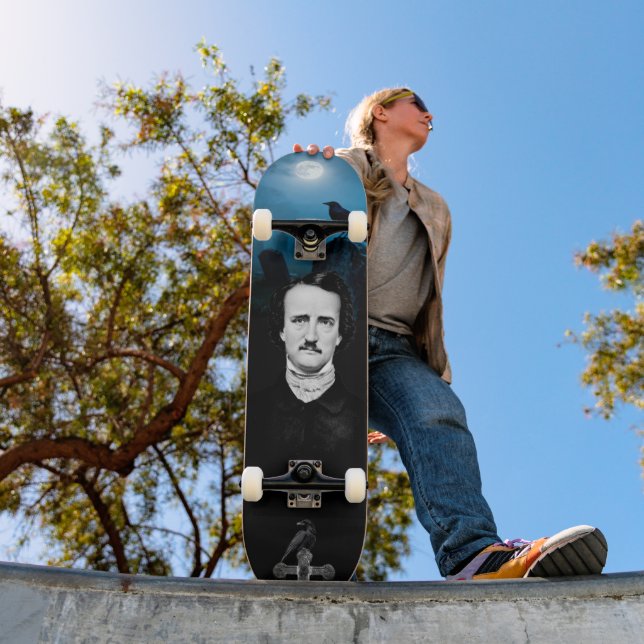 Skateboard Cementerio de Edgar Allan Poe Cuervos Gótico (Exterior 1)