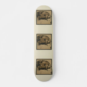 Skateboard Cerdo - Ilustracion de animales cuadrados