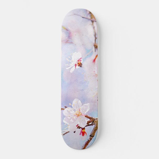 Skateboard Cerezo japonés - Sakura en flor (Anverso)