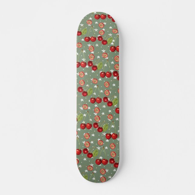 Skateboard Cerezo y estrellas de época (Anverso )