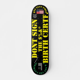 Skateboard CERTIFICADO DE NACIMIENTO DE RÓTULO DE DONT 7 Tabl