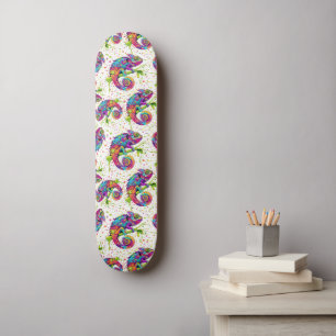 Skateboard Chameleon Paint Stains Watercolor Style