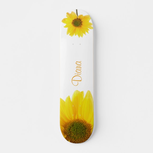 Skateboard Chamomile, Flor, Girona, Nombre Personalizado, Bla (Anverso )