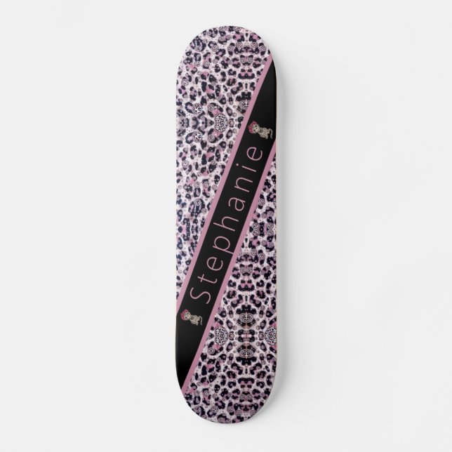 Skateboard Cheetah rosado (Anverso)