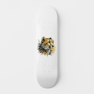 Skateboard Cheetah Watercolor Ink Splatt