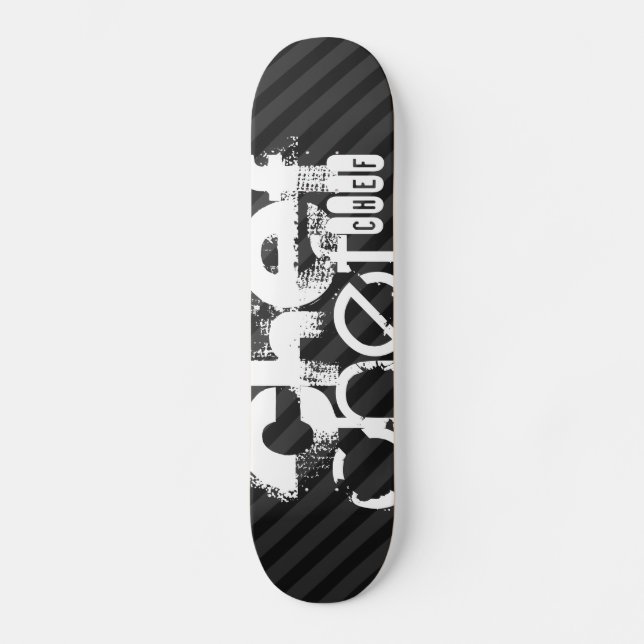 Skateboard Chef; franjas grises negras y oscuras (Anverso)