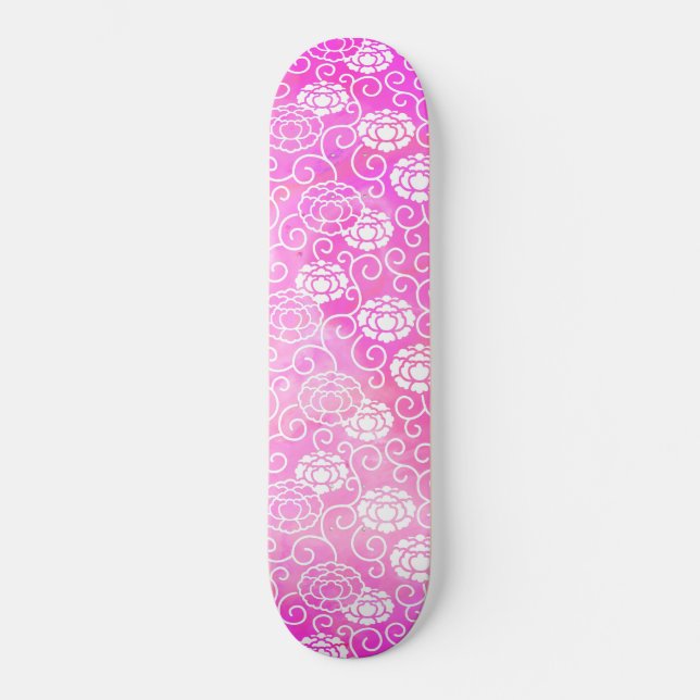 Skateboard Chem 5 Peonies rosados (Anverso)
