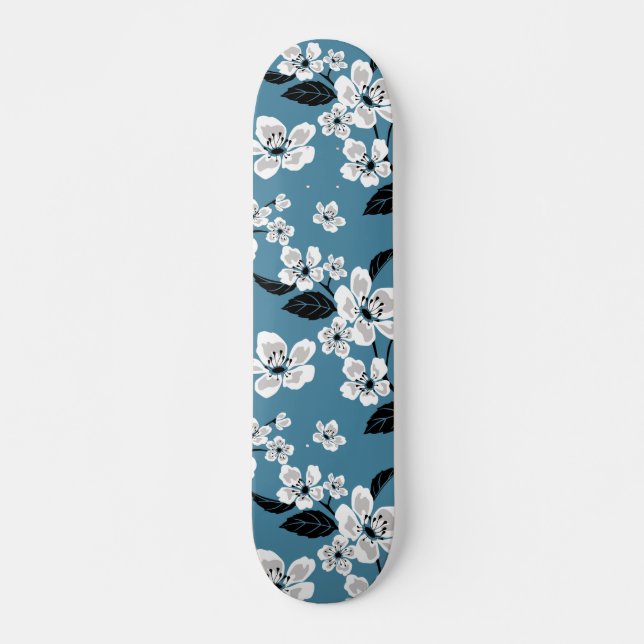 SKATEBOARD CHERRY BLOSSOM - SAKURA (AZUL HUMEDO) (Anverso )