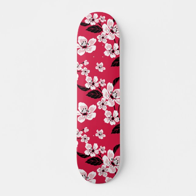 SKATEBOARD CHERRY BLOSSOM - SAKURA (ROJO) (Anverso )