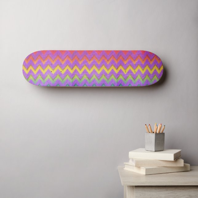 Skateboard Chevron arcoiris de Shirley Taylor (Arte de pared (horz))