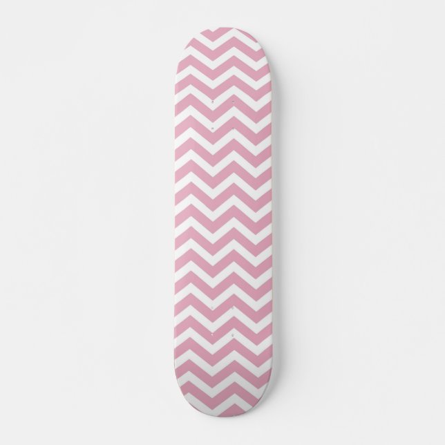 Skateboard Chevron rosa y gris (Anverso )