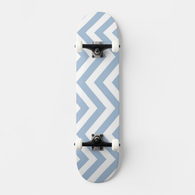 Skateboard Chevron texturizado Grunge azul claro (Anverso)