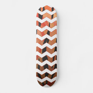 Skateboard Chevron Tiger Hot naranja y Black Print