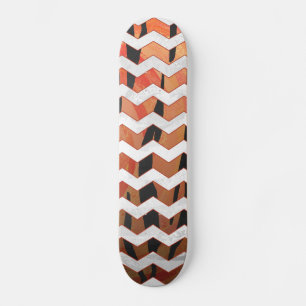 Skateboard Chevron Tiger Hot naranja y Black Print