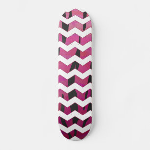 Skateboard Chevron Tiger Hot Pink and Black Print